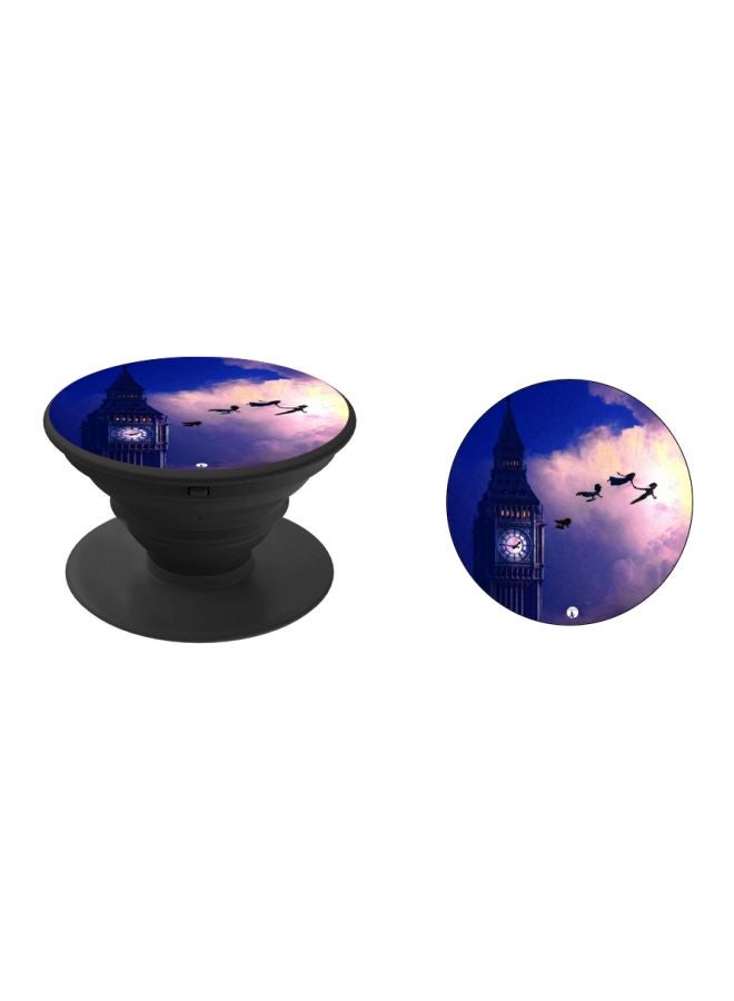 BP Clock Tower Printed Pop Socket Phone Holder Blue/Purple/Yellow - Image 2