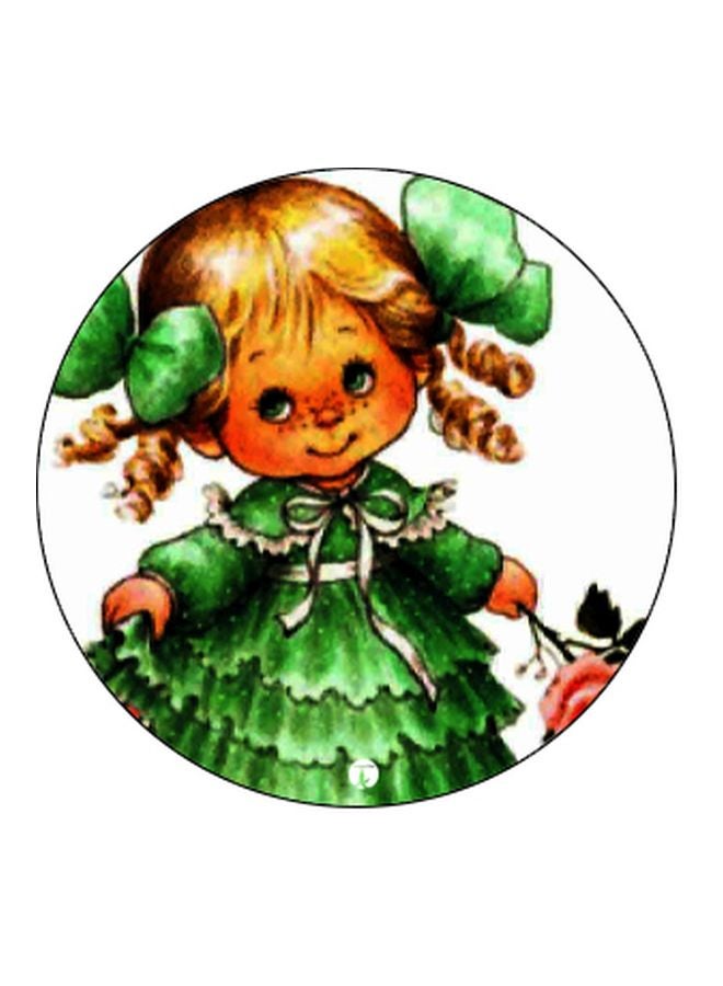 BP Girl With Frock Printed Pop Socket Phone Holder Green/Yellow - Image 2