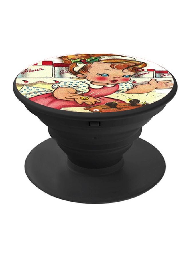 BP Girl Printed Pop Socket Phone Holder Pink/White/Black - Image 1
