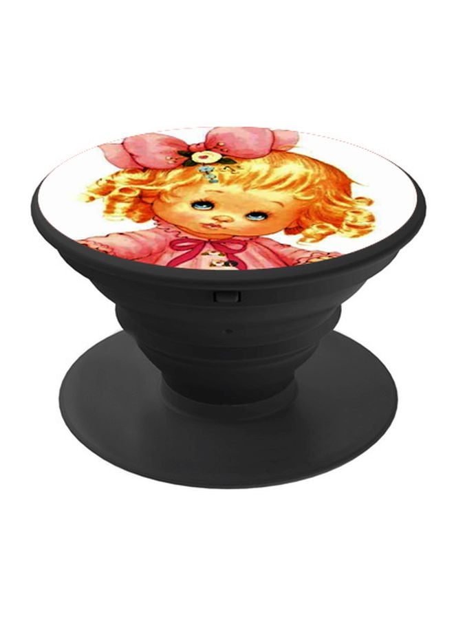 BP Cartoon Printed Pop Socket Phone Holder Yellow/Pink/White - Image 1