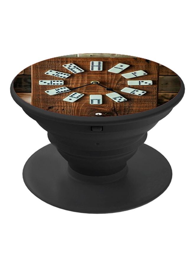 بي بي مسند هاتف بماسكة بوب سوكيت مطبوع برسمة نرد ولوح البني/الأبيض - Image 1