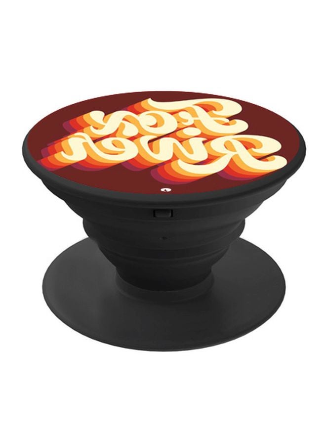 BP Printed Pop Socket Phone Holder Brown/Yellow/Orange - Image 1