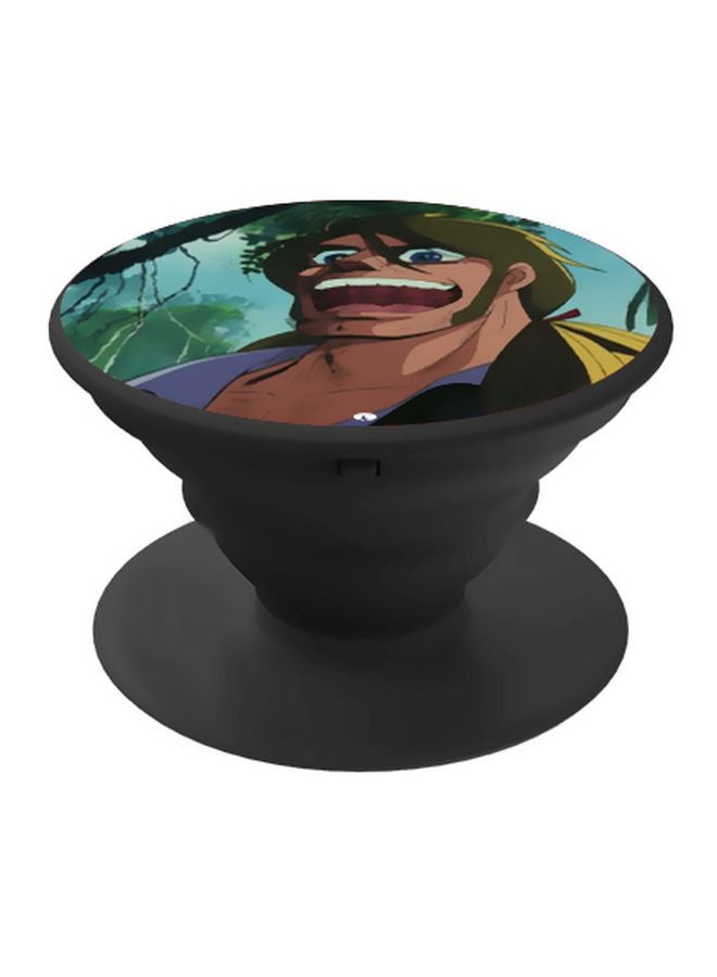 BP Cartoon Printed Pop Socket Phone Holder Blue/Brown/Green - Image 1