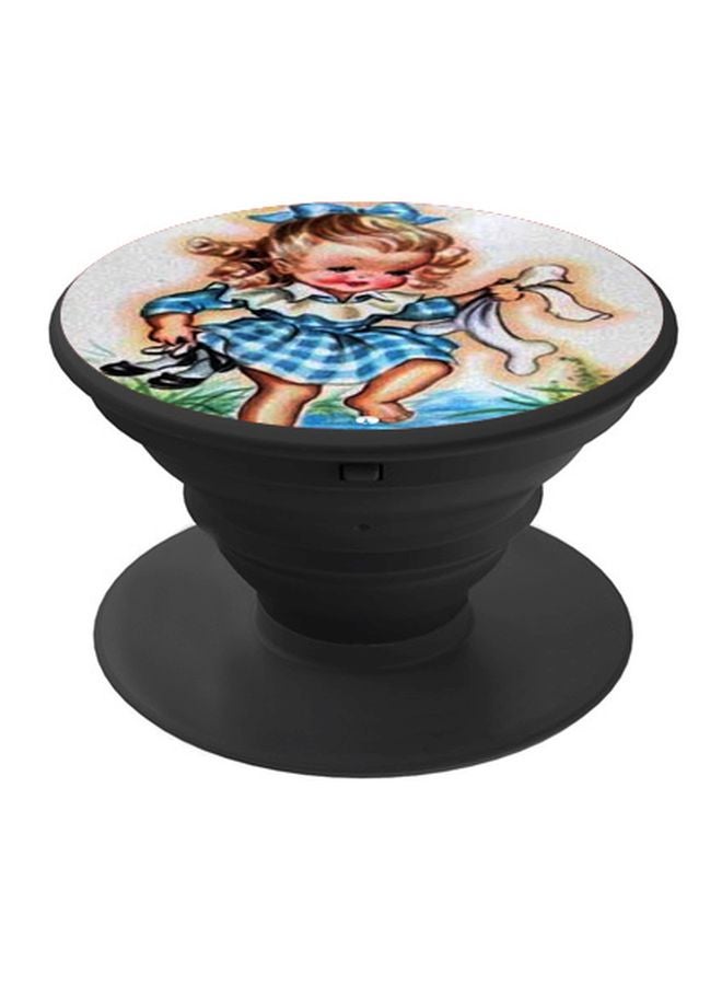 BP Girl Printed Pop Socket Phone Holder Grey/Blue/Black - Image 1