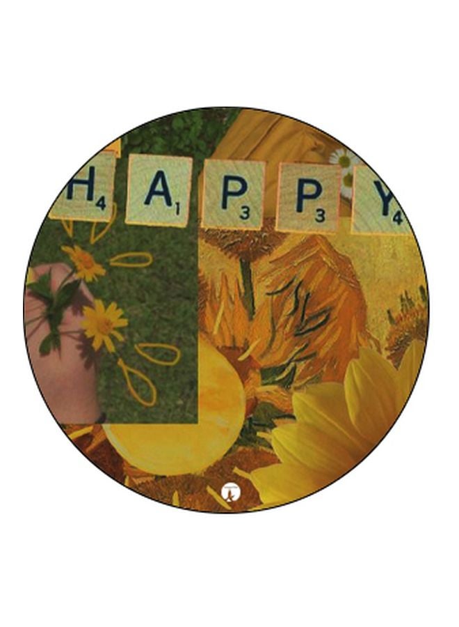 BP Happy Printed Pop Socket Phone Holder Yellow/Black/Green - Image 2