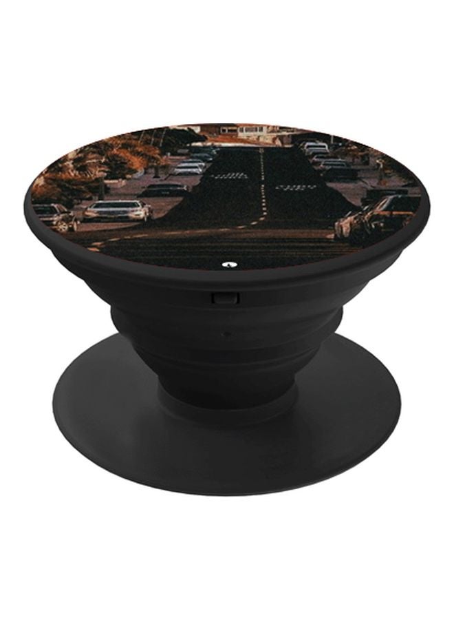 BP Road Printed Pop Socket Phone Holder Black/Brown - Image 1