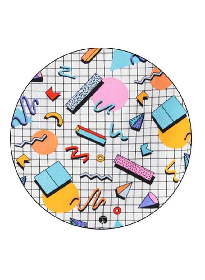 BP Geometric Shapes Printed Pop Socket Phone Holder White/Blue/Black - Image 2