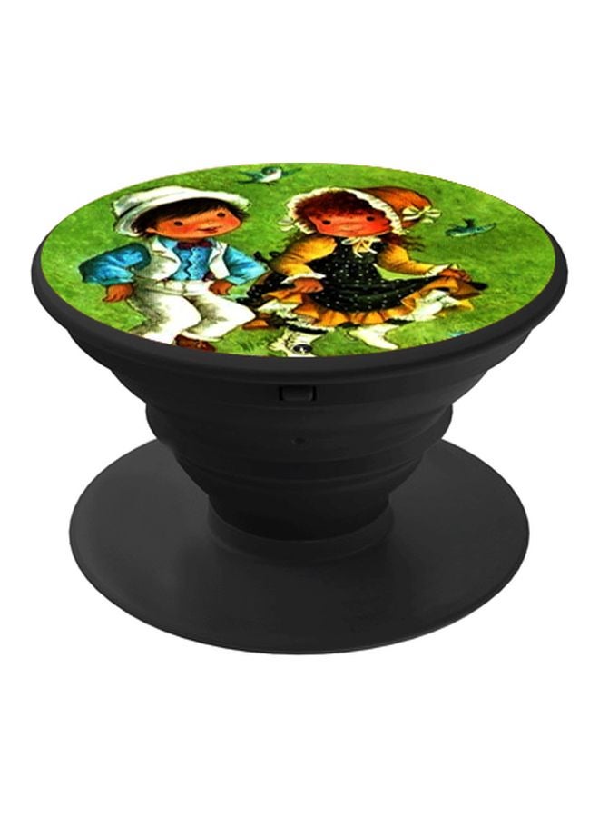 BP Boy And Girl Printed Pop Socket Phone Holder Green/White/Black - Image 1