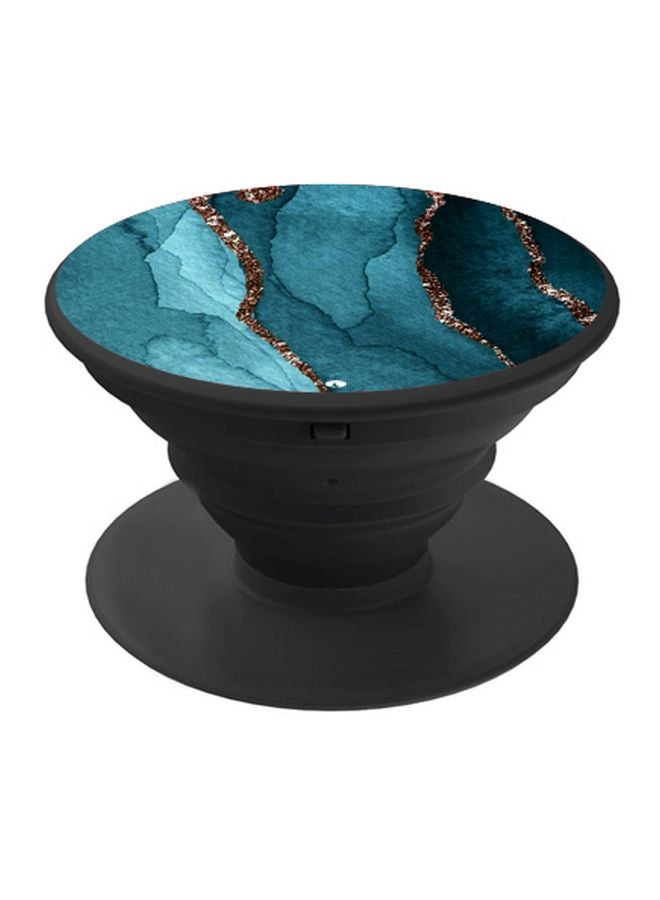 BP Marble Pattern Printed Pop Socket Phone Holder Blue/Rose Gold/Black - Image 1