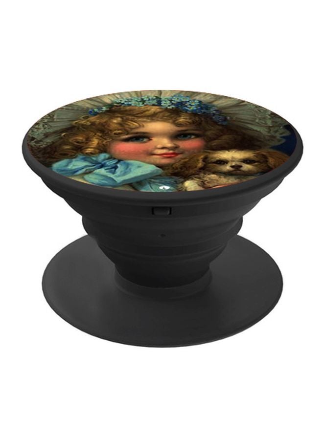 BP Cartoon Character Printed Pop Socket Phone Holder Beige/Blue/Black - Image 1
