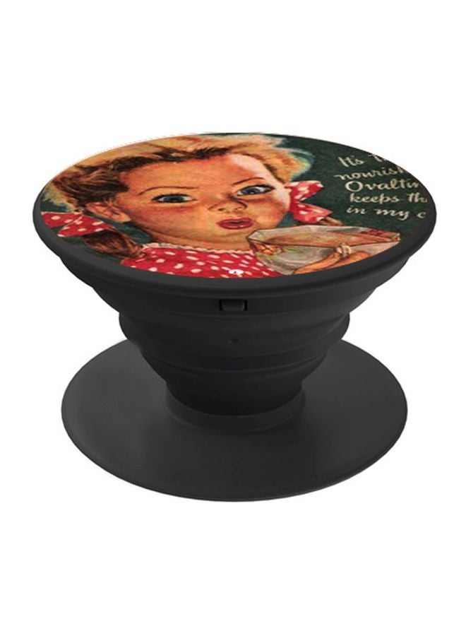 BP Girl Printed Pop Socket Phone Holder Beige/Red/Black - Image 1