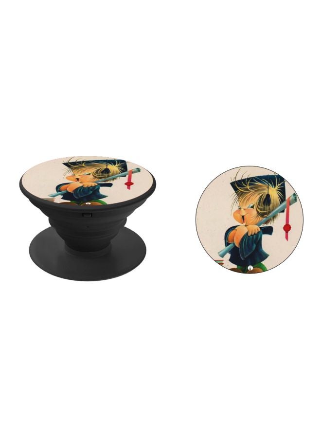 BP Cartoon Graduate Boy Printed Pop Socket Phone Holder Grey/Blue/Black - Image 2