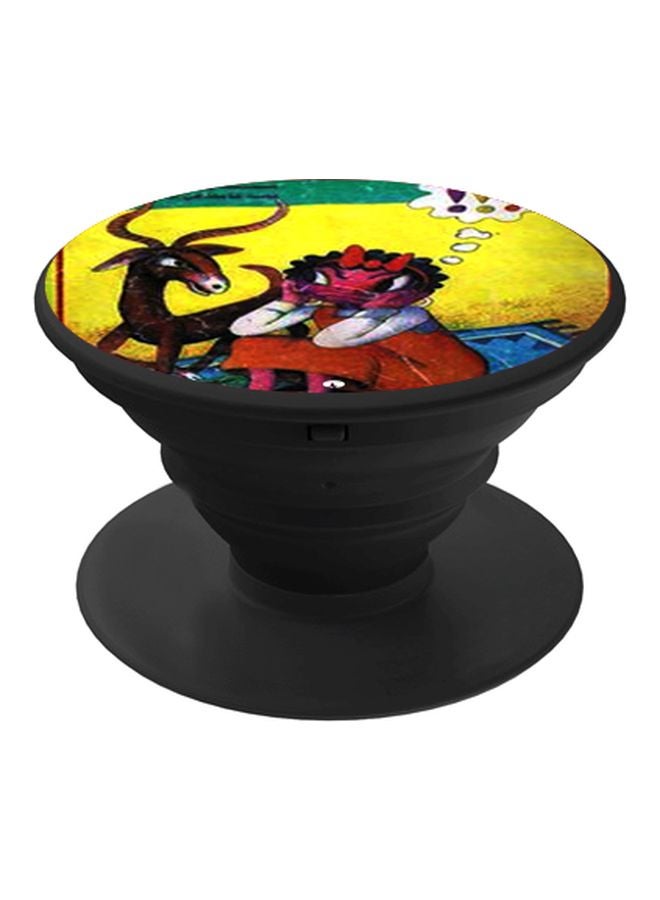 BP Cartoon Printed Pop Socket Phone Holder Pink/Brown/Black - Image 1