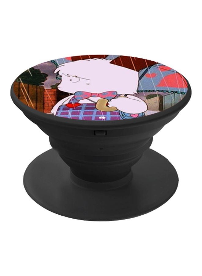 BP Cute Dog With Umbrella Printed Pop Socket Phone Holder Pink/Purple - Image 1