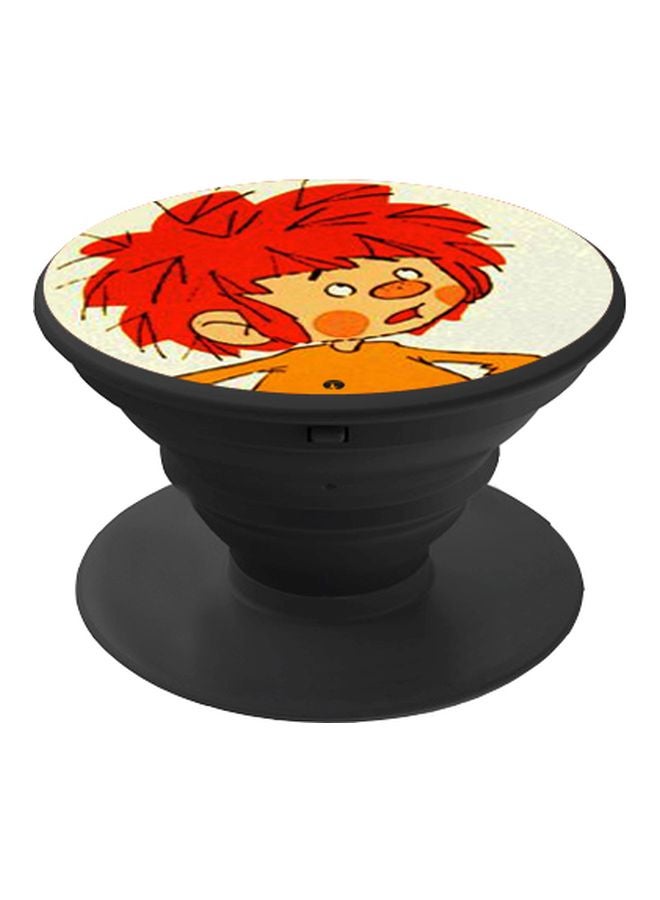 BP Cartoon Printed Pop Socket Phone Holder Orange/Beige/Black - Image 1