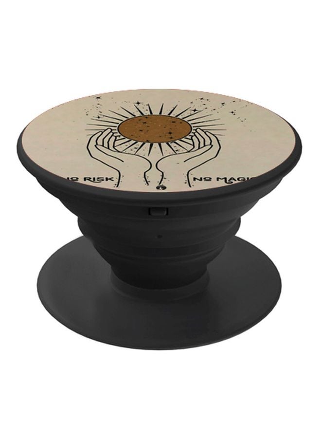 بي بي حامل هاتف بوب سوكيت بطبعة صورة الشمس رمادي / بني - Image 1