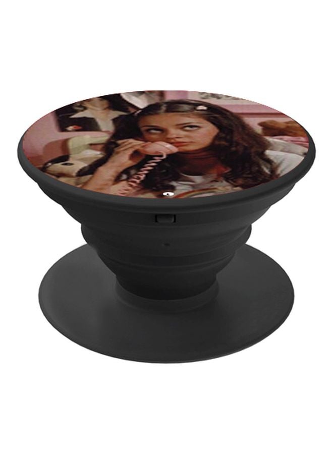 BP Girl With Telephone Printed Pop Socket Phone Holder Pink/Black/White - Image 1