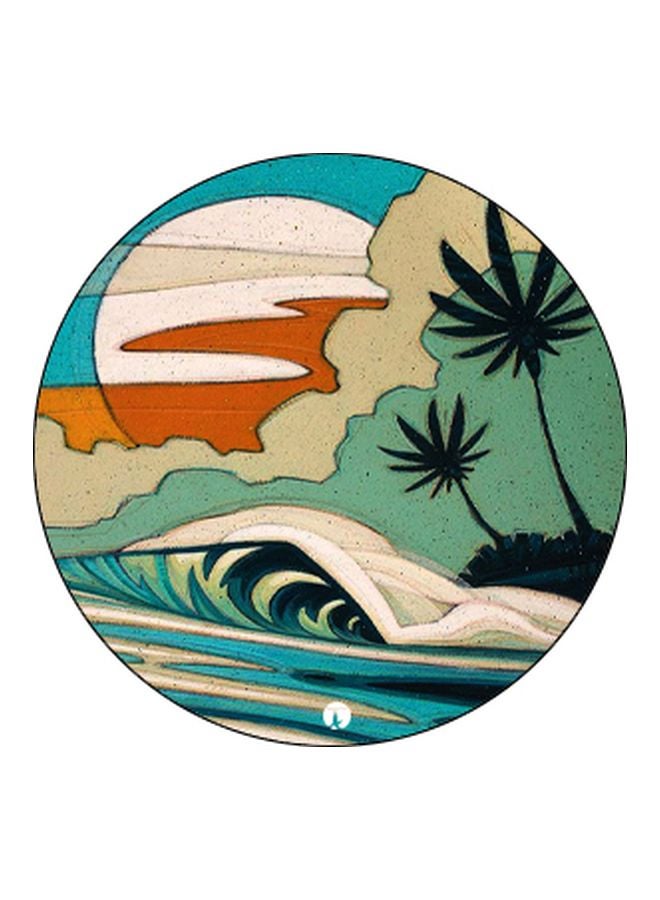 BP Island With Sea Wave Printed Pop Socket Phone Holder Green/Blue/Brown - Image 2