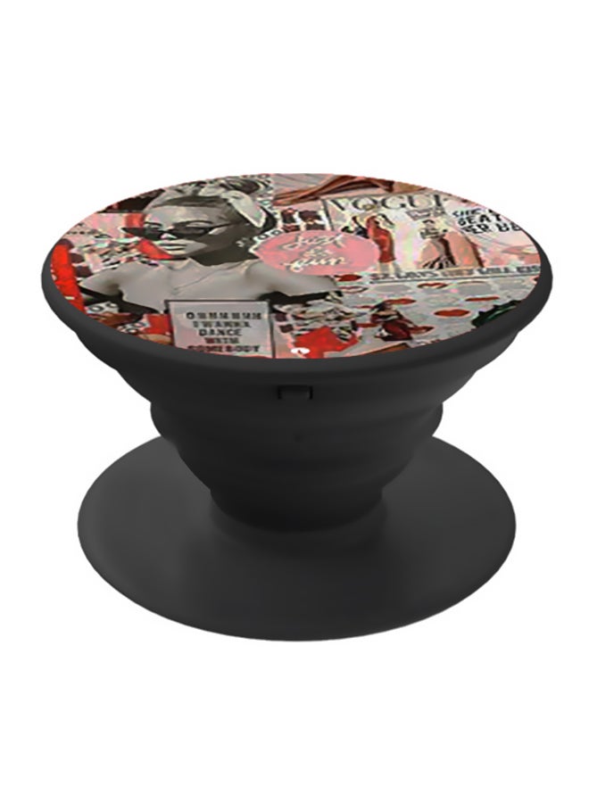 BP Woman Printed Pop Socket Phone Holder Grey/Pink/White - Image 1