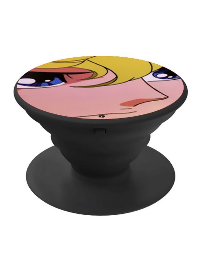BP Cartoon Printed Pop Socket Phone Holder Blue/Beige/Yellow - Image 1