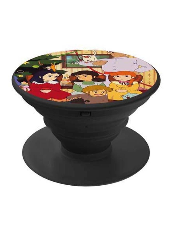 بي بي حامل هاتف على شكل مقبض أصابع منبثق بطبعة رسومات كرتونية أحمر/أصفر/أسود - Image 1