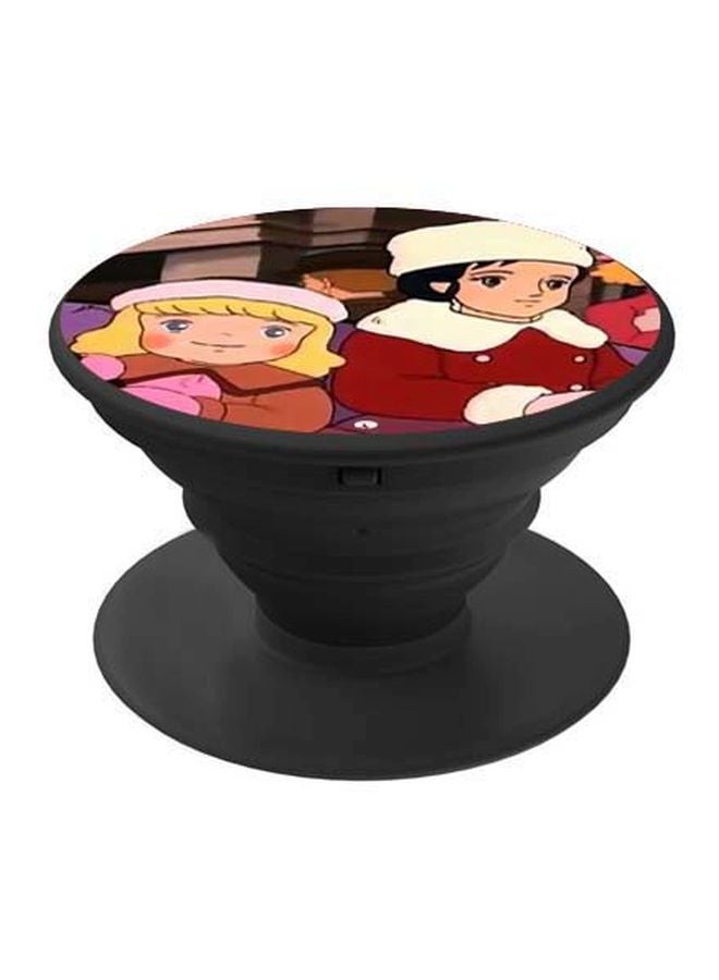 بي بي حامل هاتف على شكل مقبض أصابع منبثق بطبعة رسومات كرتونية أحمر/بيج/أسود - Image 1