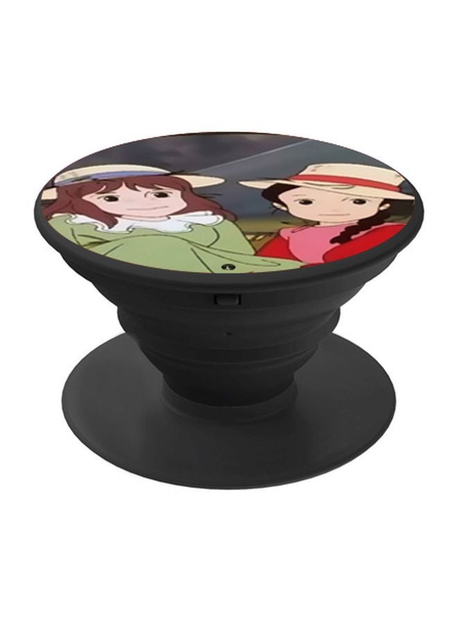 BP Cartoon Printed Pop Socket Phone Holder Green/Pink/Black - Image 1