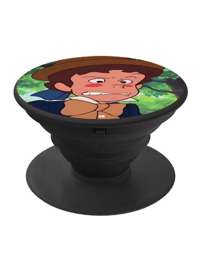 BP Cartoon Printed Pop Socket Phone Holder Beige/Green/Black - Image 1