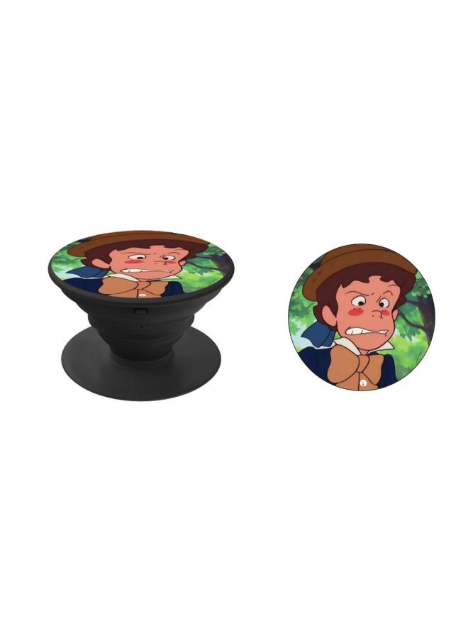 BP Cartoon Printed Pop Socket Phone Holder Beige/Green/Black - Image 2