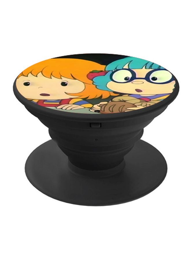 BP Cartoon Printed Pop Socket Phone Holder Beige/Orange/Black - Image 1