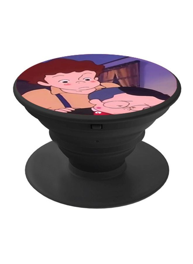 BP Cartoon Printed Pop Socket Phone Holder Beige/Blue/Black - Image 1