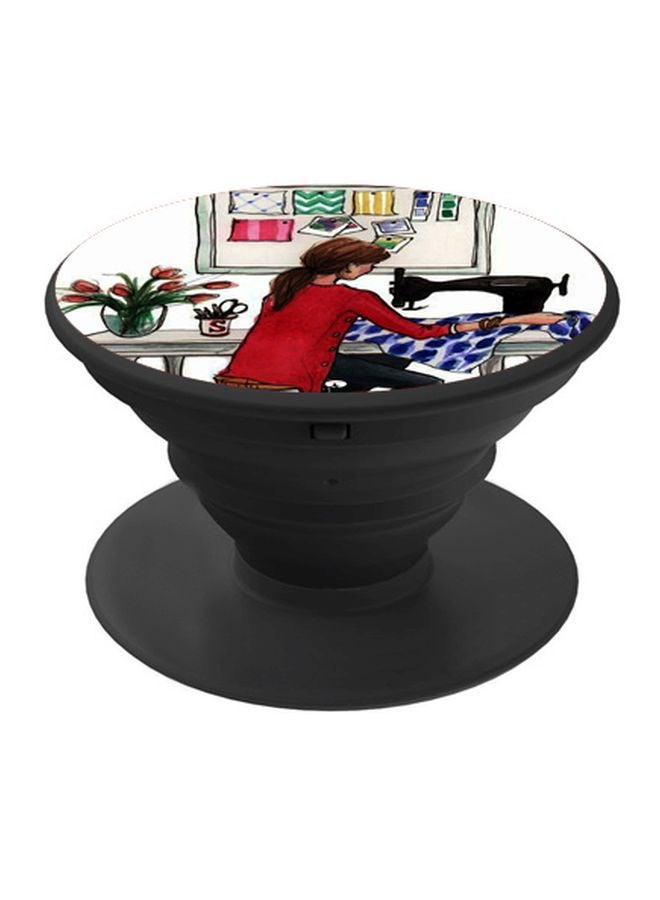 بي بي حامل هاتف بوب سوكيت بطبعة فتاة أبيض/أحمر/أسود - Image 1