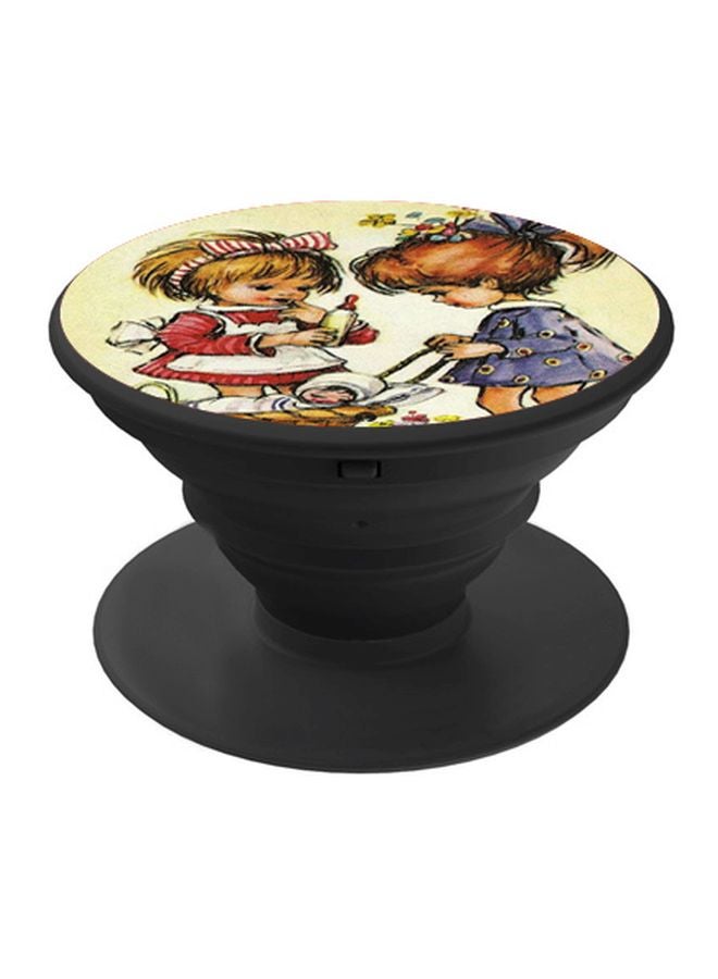 BP Cartoon Girls Printed Pop Socket Phone Holder Green/Brown/Black - Image 1