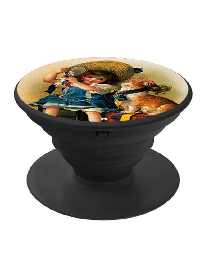 BP Girl Printed Pop Socket Phone Holder Beige/Blue/Black - Image 1
