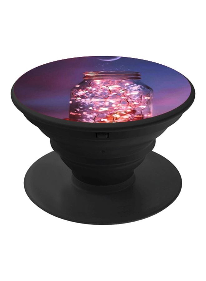 BP Fireflies Printed Pop Socket Phone Holder Purple/Yellow/Black - Image 1
