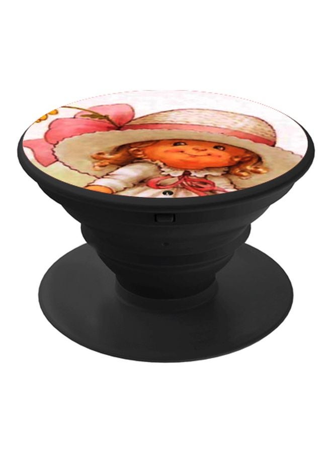 BP Girl Printed Pop Socket Phone Holder Beige/White/Black - Image 1