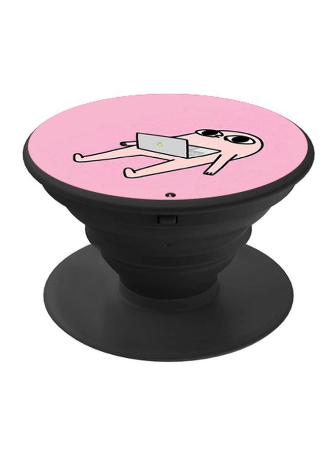 BP Cartoon Printed Pop Socket Phone Holder Pink/Grey/Black - Image 1