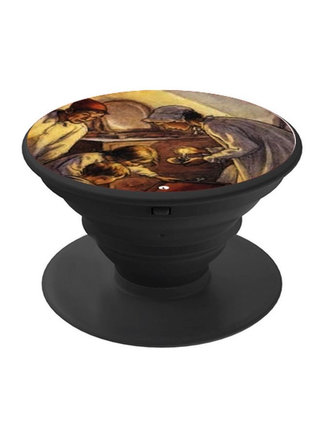BP Family Printed Pop Socket Phone Holder Beige/Brown/Black - Image 1