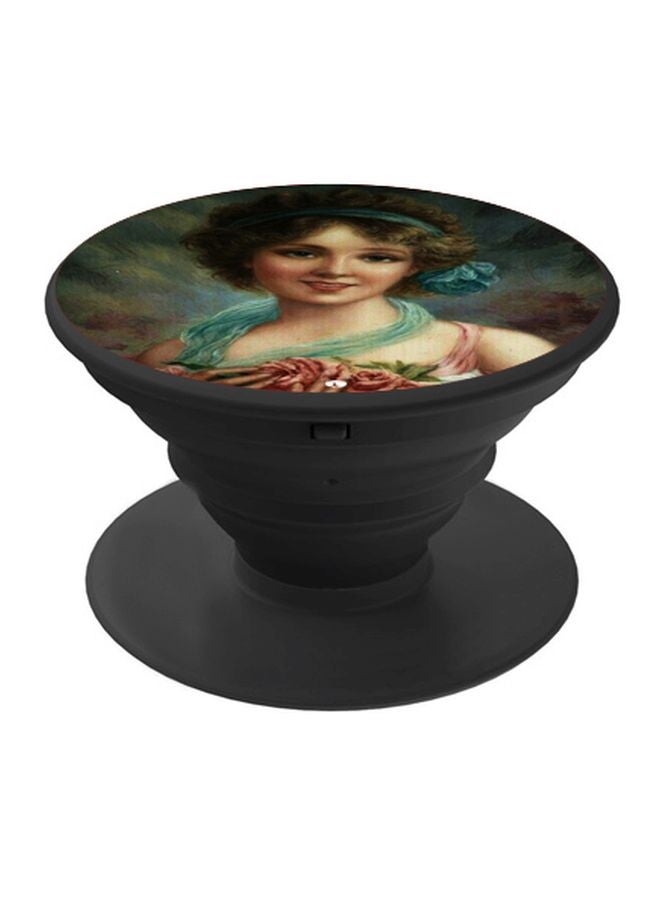 BP Girl Printed Pop Socket Phone Holder Green/Beige/Black - Image 1