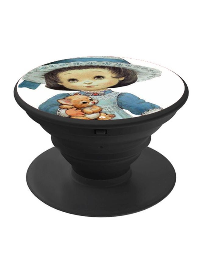 BP Girl Printed Pop Socket Phone Holder Blue/Brown/Black - Image 1