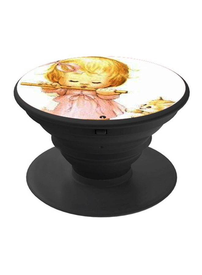BP Girl Printed Pop Socket Phone Holder White/Pink/Black - Image 1