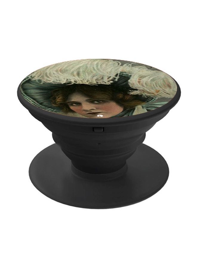 BP Girl Printed Pop Socket Phone Holder White/Beige/Black - Image 1