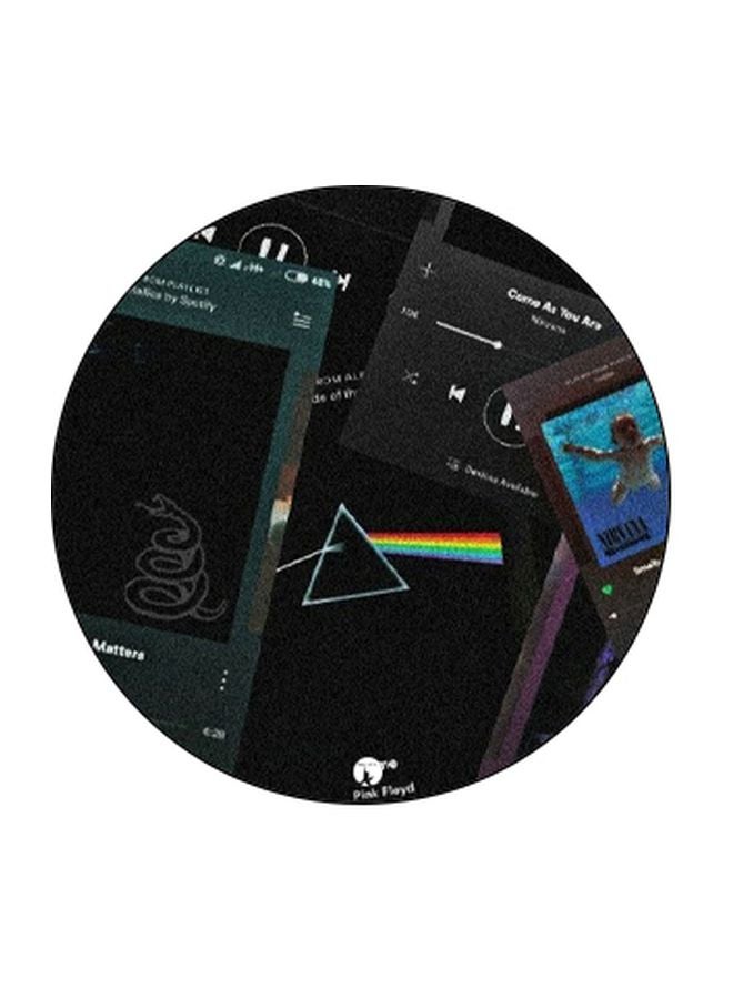 بي بي مسند هاتف بماسكة بوب سوكيت مطبوع برسمة موسيقى الأسود / الأزرق - Image 2