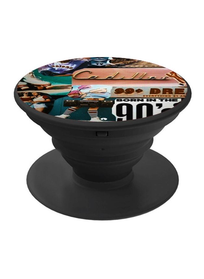 BP Brand Printed Pop Socket Phone Holder Black/Brown - Image 1