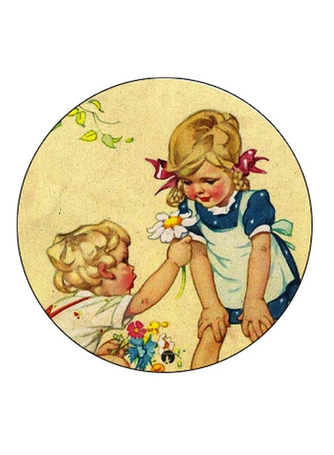 BP Boy Giving Flower To A Girl Printed Pop Socket Phone Holder Yellow/Blue - Image 2