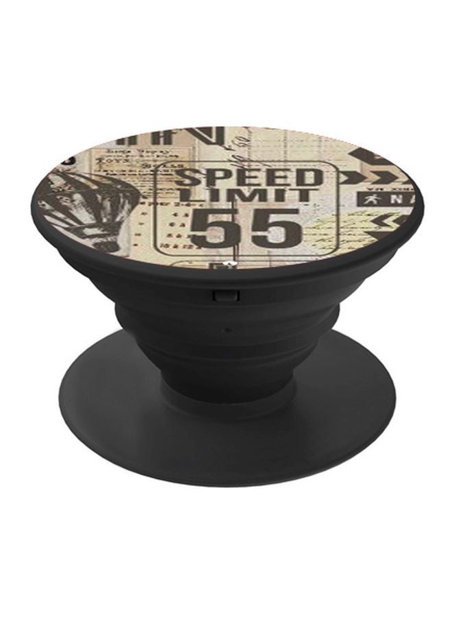 BP Speed Limit Printed Pop Socket Phone Holder Black/Brown - Image 1
