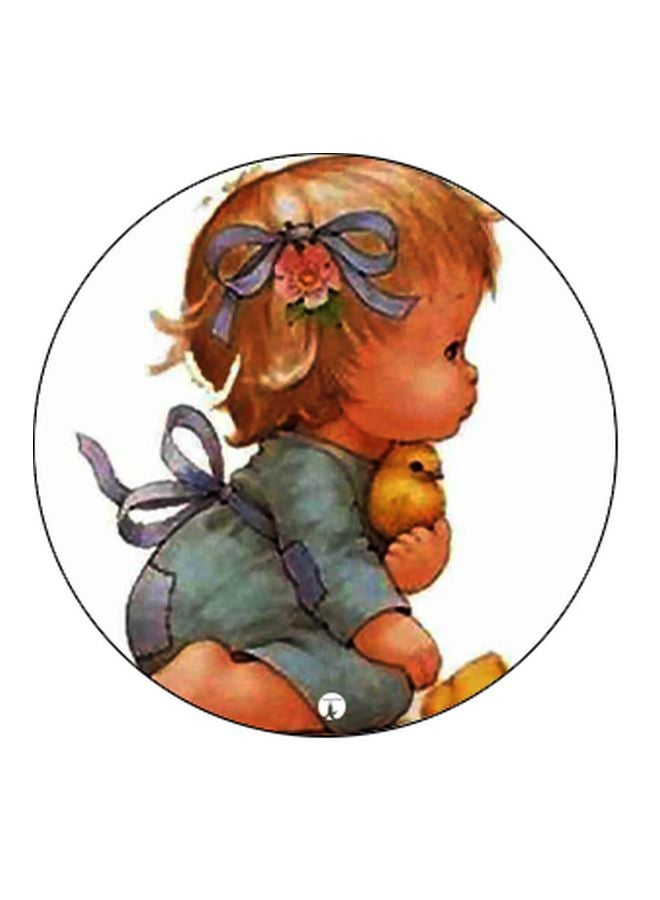 BP Little Girl With Chick Printed Pop Socket Phone Holder Brown/Blue - Image 2