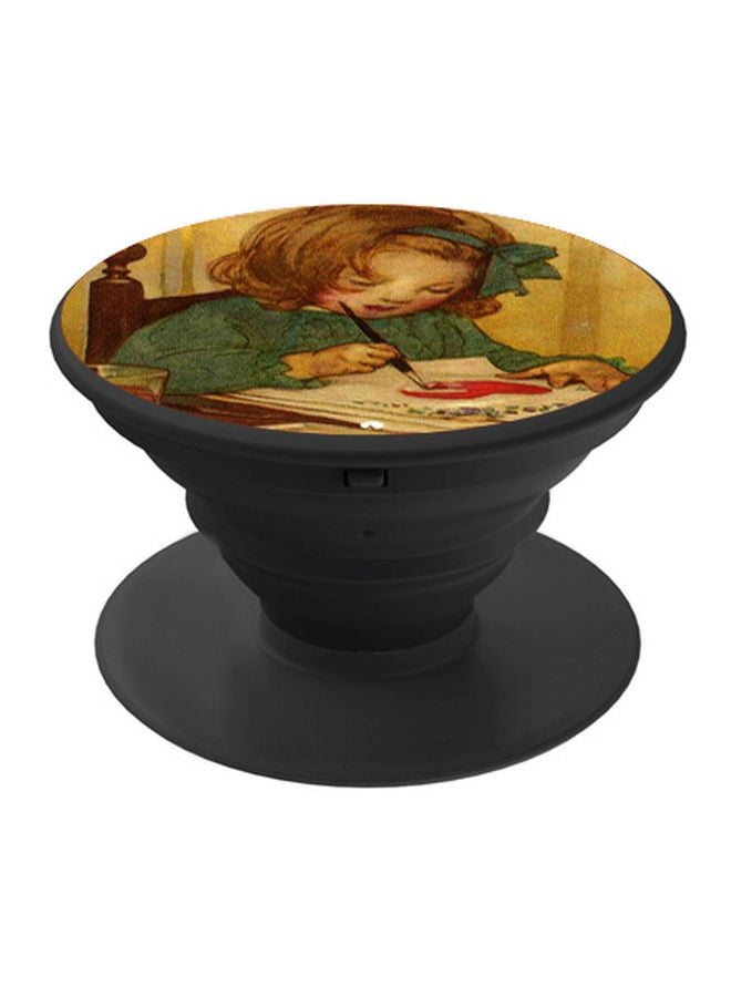 BP Girl Printed Pop Socket Phone Holder Yellow/Green/Black - Image 1