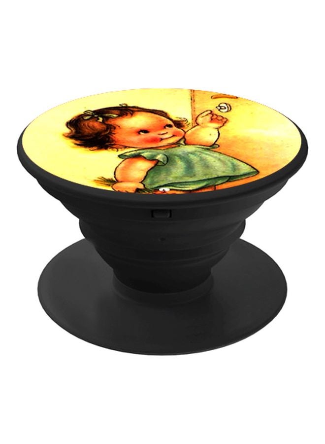 BP Baby Girl Printed Pop Socket Phone Holder Yellow/Green/Black - Image 1