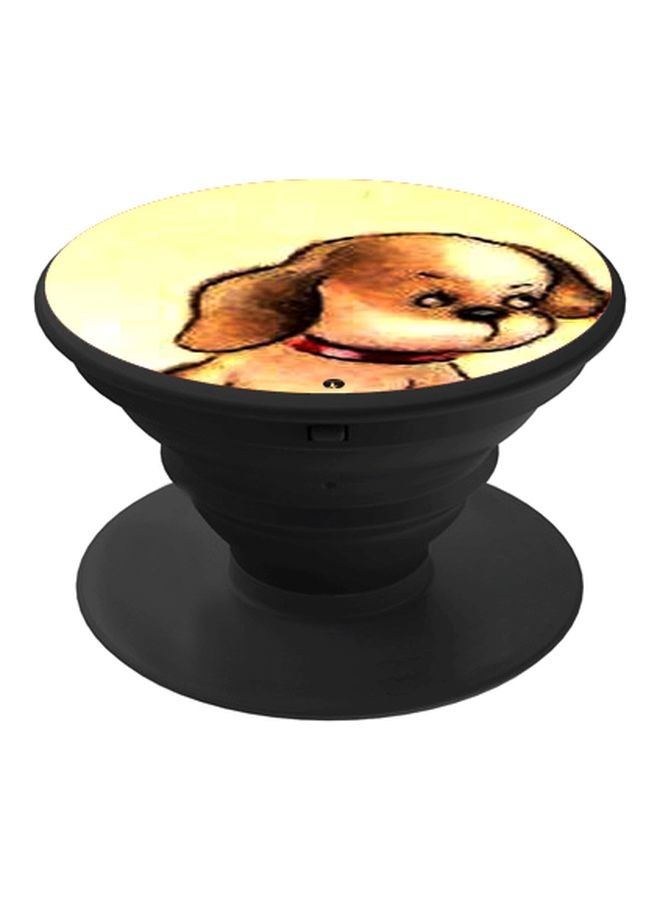 BP Dog Printed Pop Socket Phone Holder Yellow/Brown/Black - Image 1